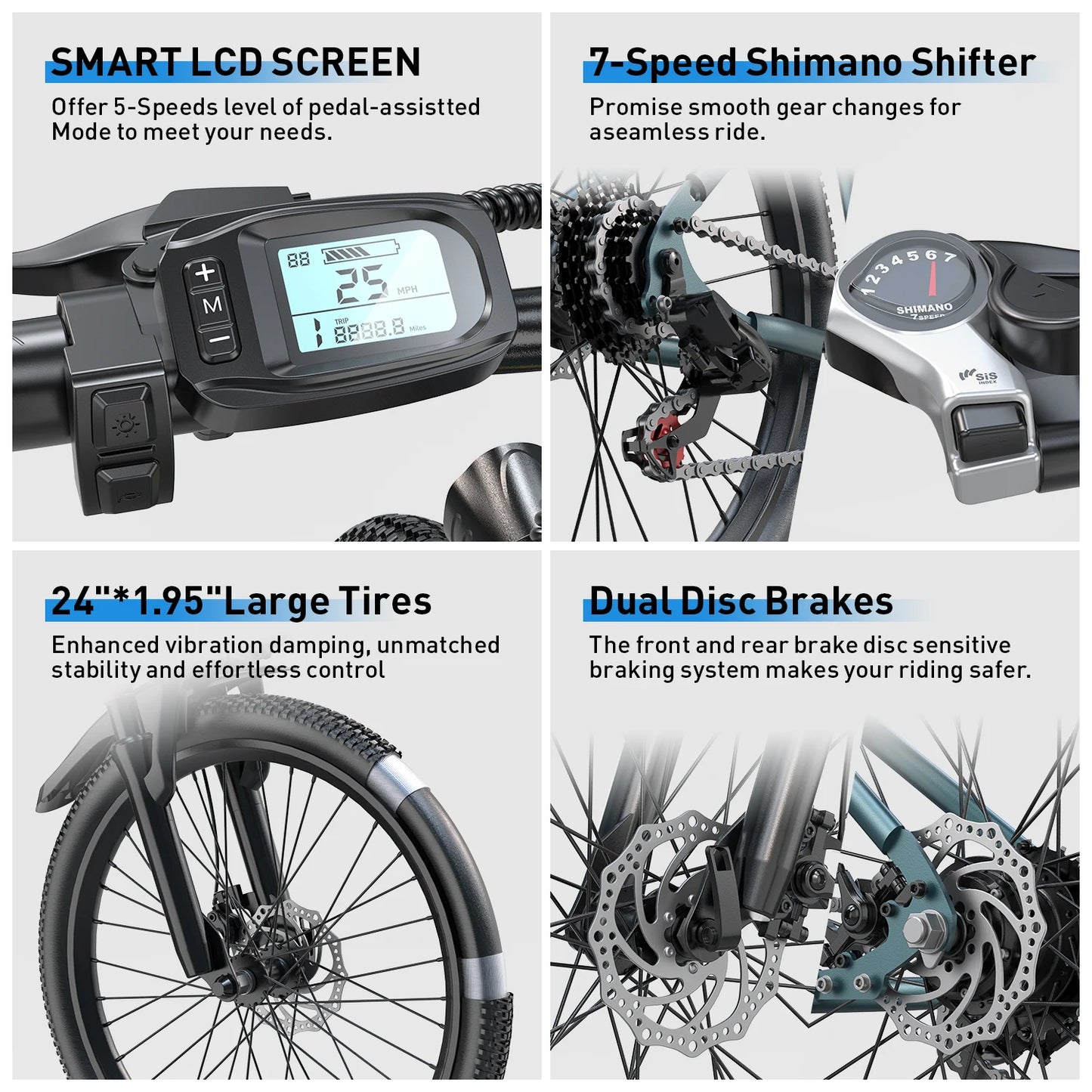 Max Speed Premium City Electric Bicycle Shimano Seven-Speed 36V LithiumIonBatteryTechnology