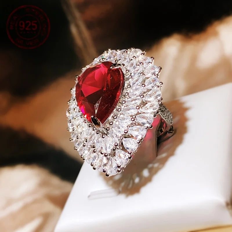 WPOOCC 925 Silver Ring For Women Zircon Fashion Jewelry Gift
