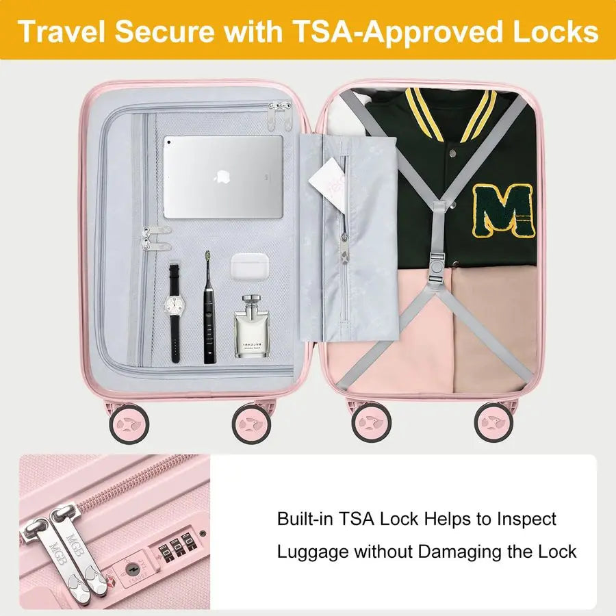 XMSJ Carry On Luggage With Wheels Lightweight Hardside TSA Approved