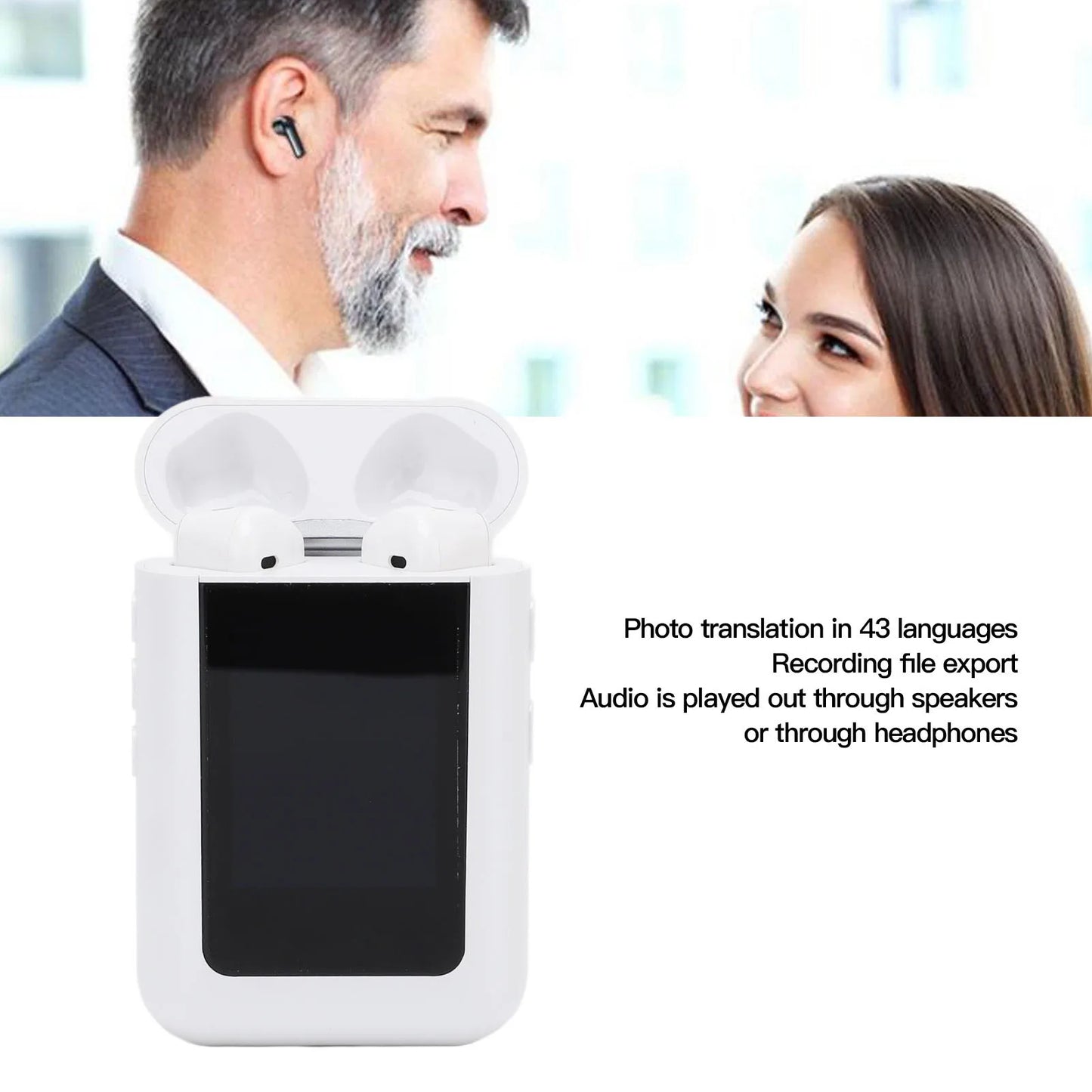 Docooler Translator Earbuds LCD Bluetooth 144 Languages