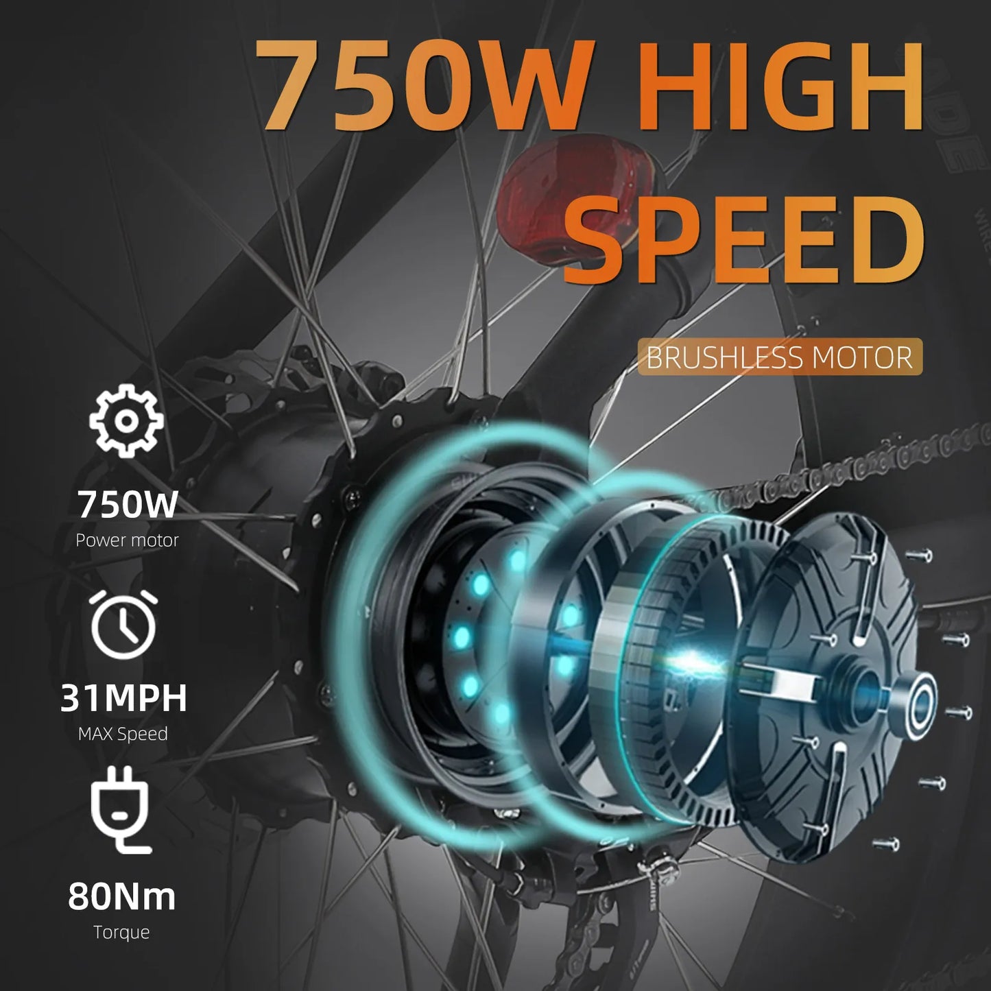 Xtion Electric Mountain Bike 750W Dual Suspension Fat Tire