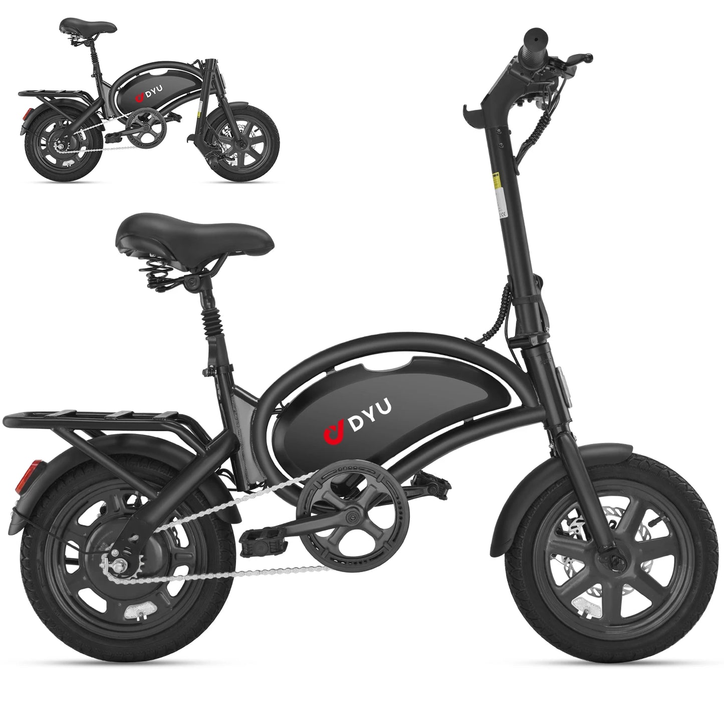 DYU D3F Mini Electric Bicycle With 500W Peak Motor 36V 7.8Ah Lithium Battery City Commuter