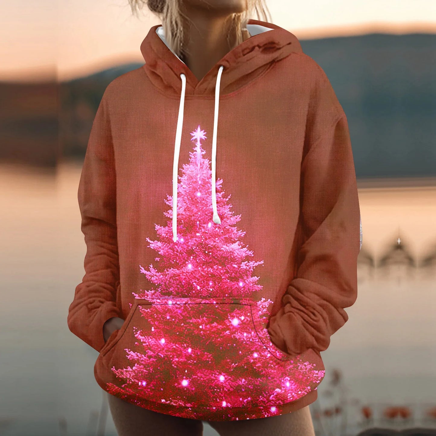 Womens Hooded Sweatshirt With Pockets Casual Winter Wear