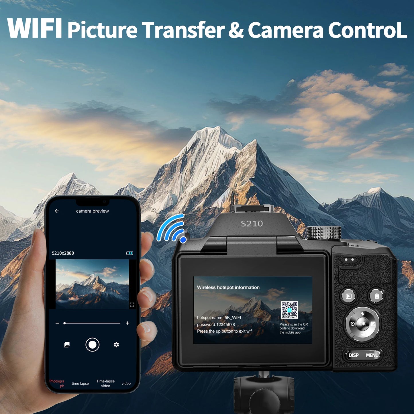 NBD 64MP Digital Camera 16X Optical Zoom WiFi App Control