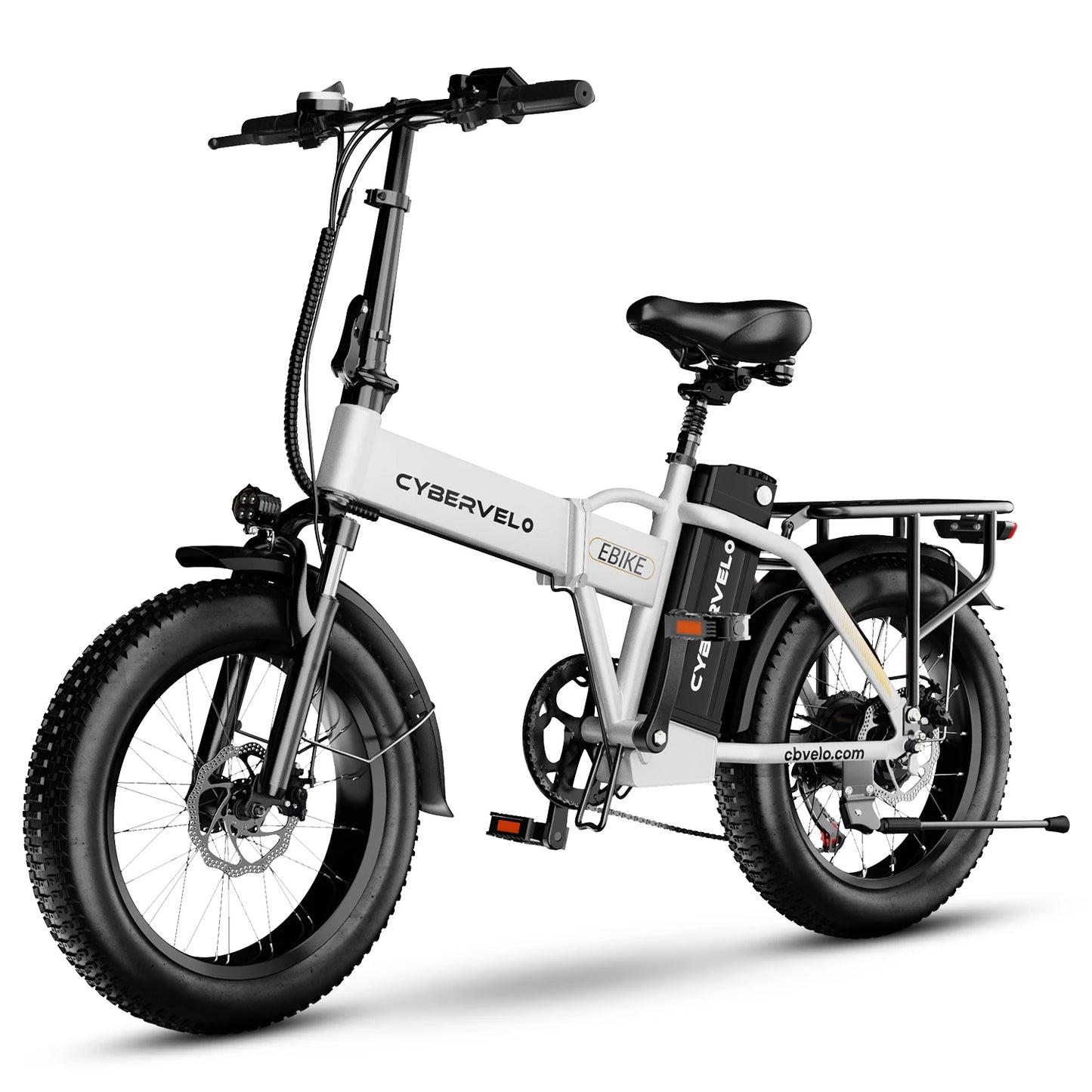 CYBERVELO 1000W Foldable Fat Tire Ebike With Removable Battery