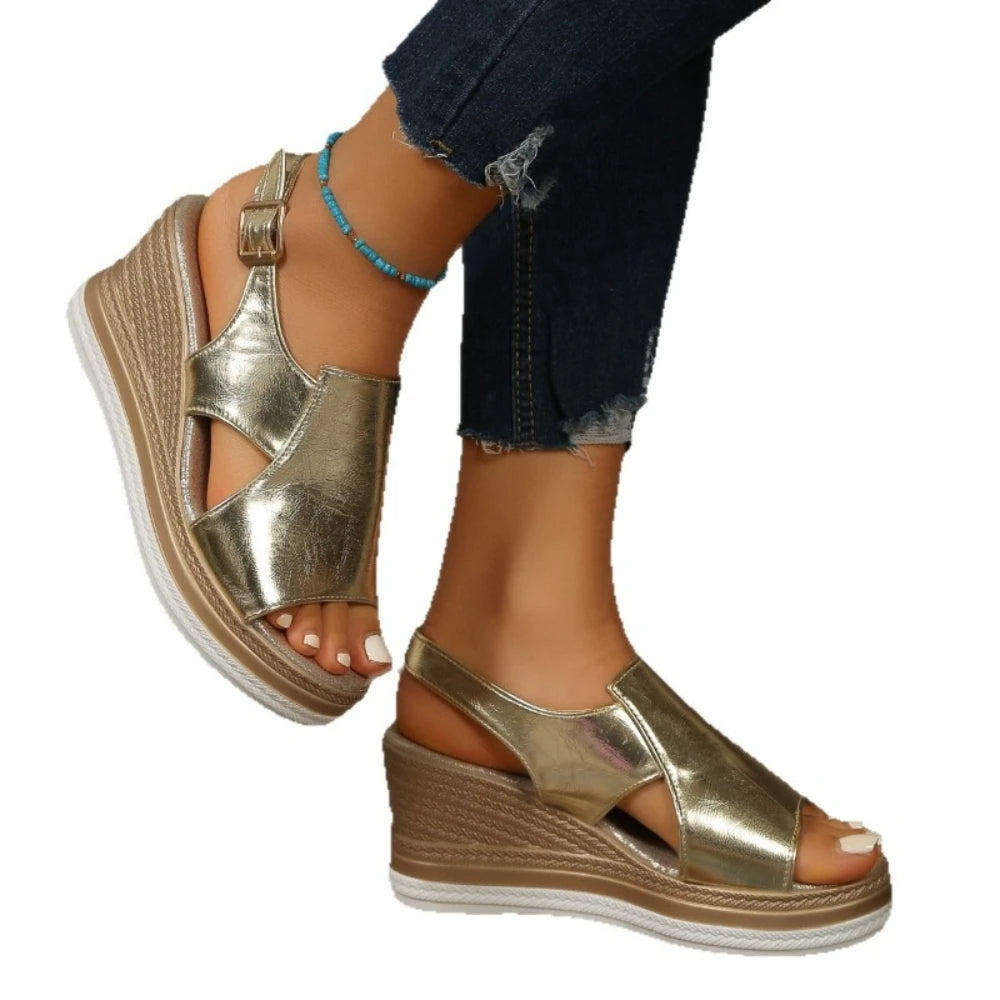 Ltarta Women's Muffin Thick-Sole Wedge Heel Sandals