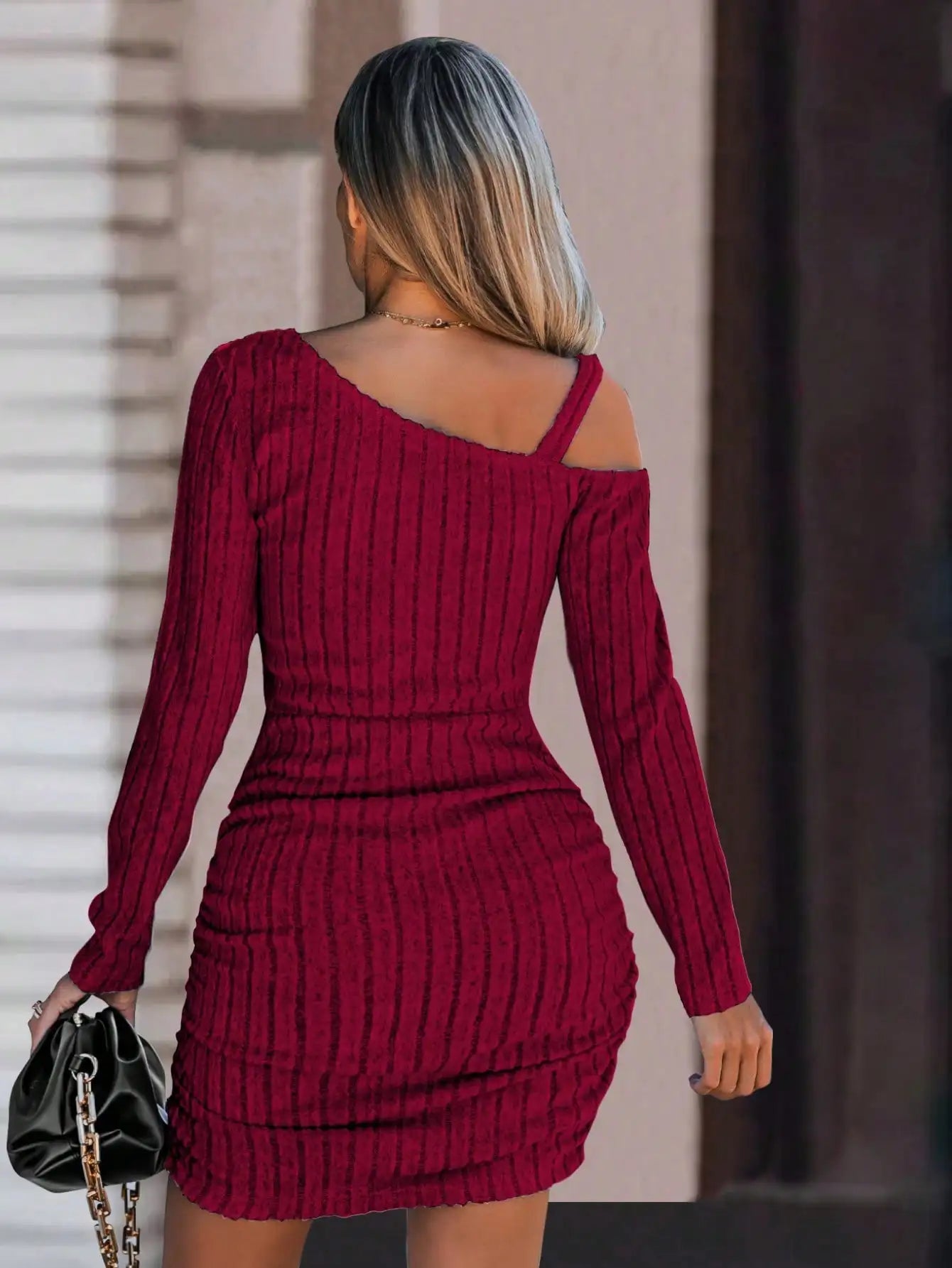 Off Shoulder Long Sleeve Bodycon Dress For Women