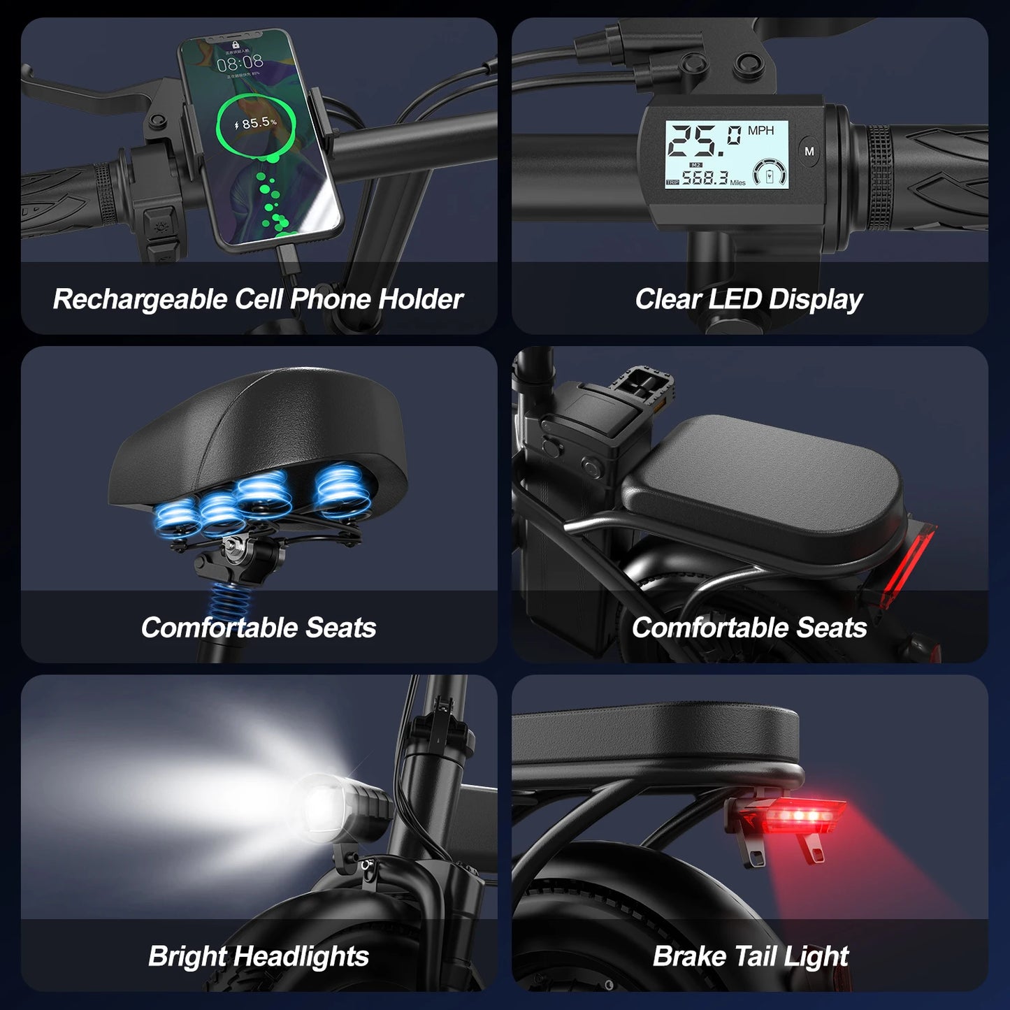 Origin Folding Electric Bike 500W Peak Motor 48V Lithium Battery