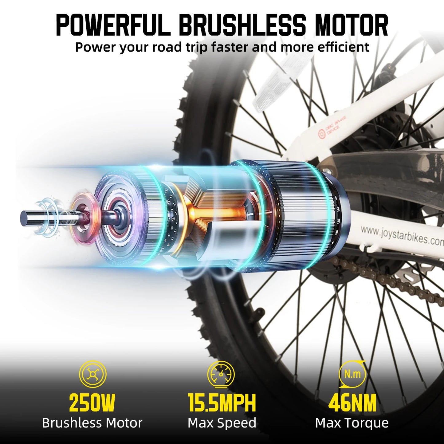 Joystare Electric Bike For Kids And Teens 250W Motor 15 Mile Range 15 MPH Mountain Bike