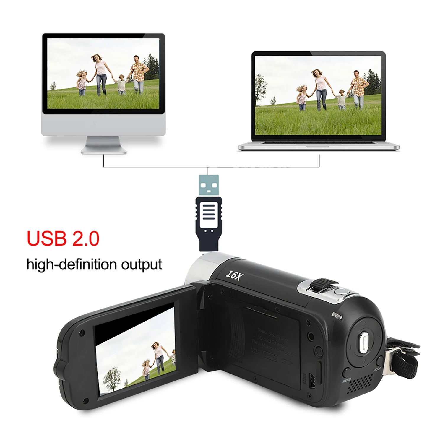 High Definition DH 90 16X Digital Zoom Camcorder Video