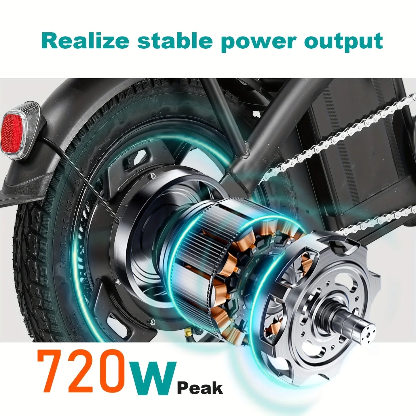 LELEKUAIC Foldable Electric Bike 500W Removable Battery
