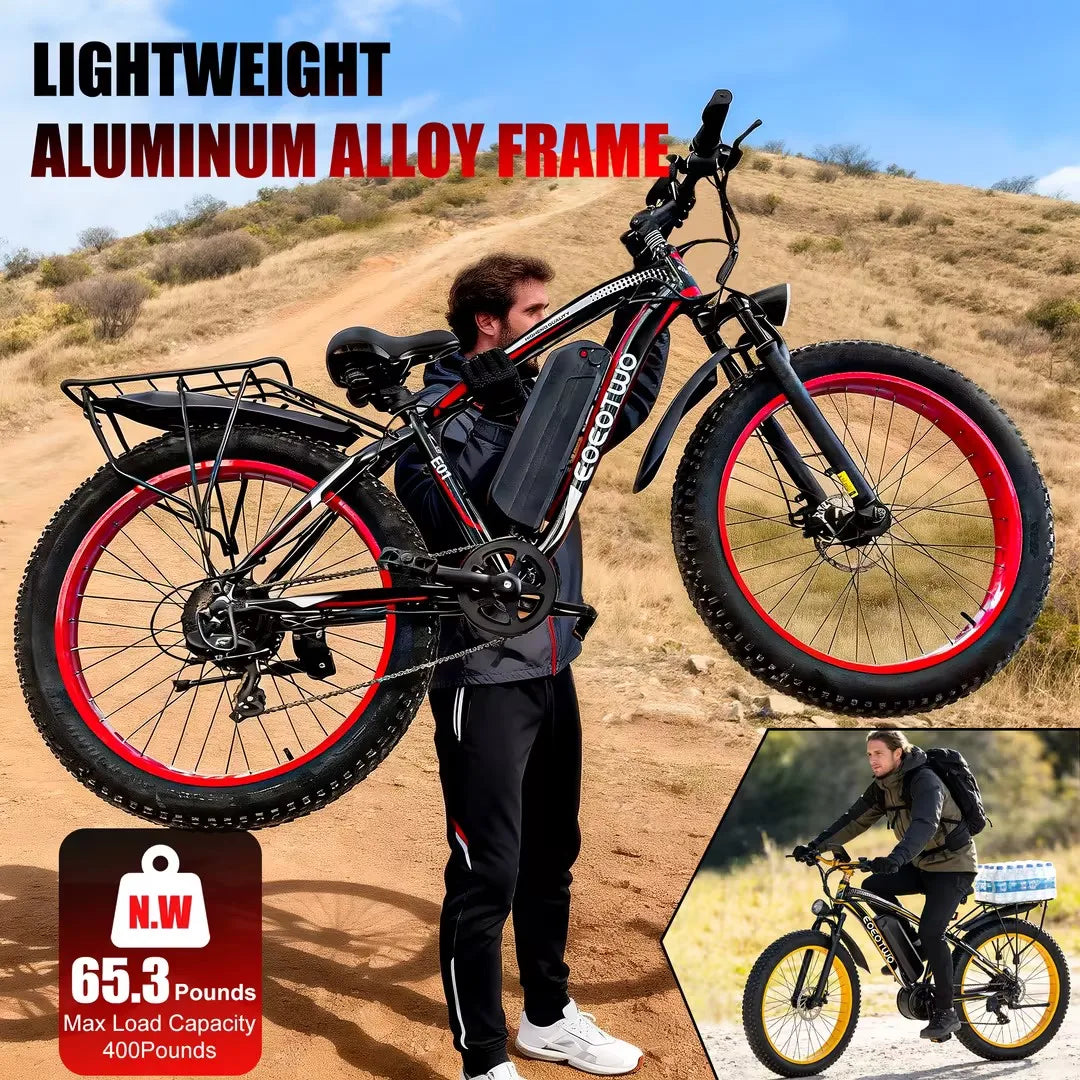 EOEOTWOC Electric Mountain Ebike 1500W 34MPH 48V 15Ah Battery