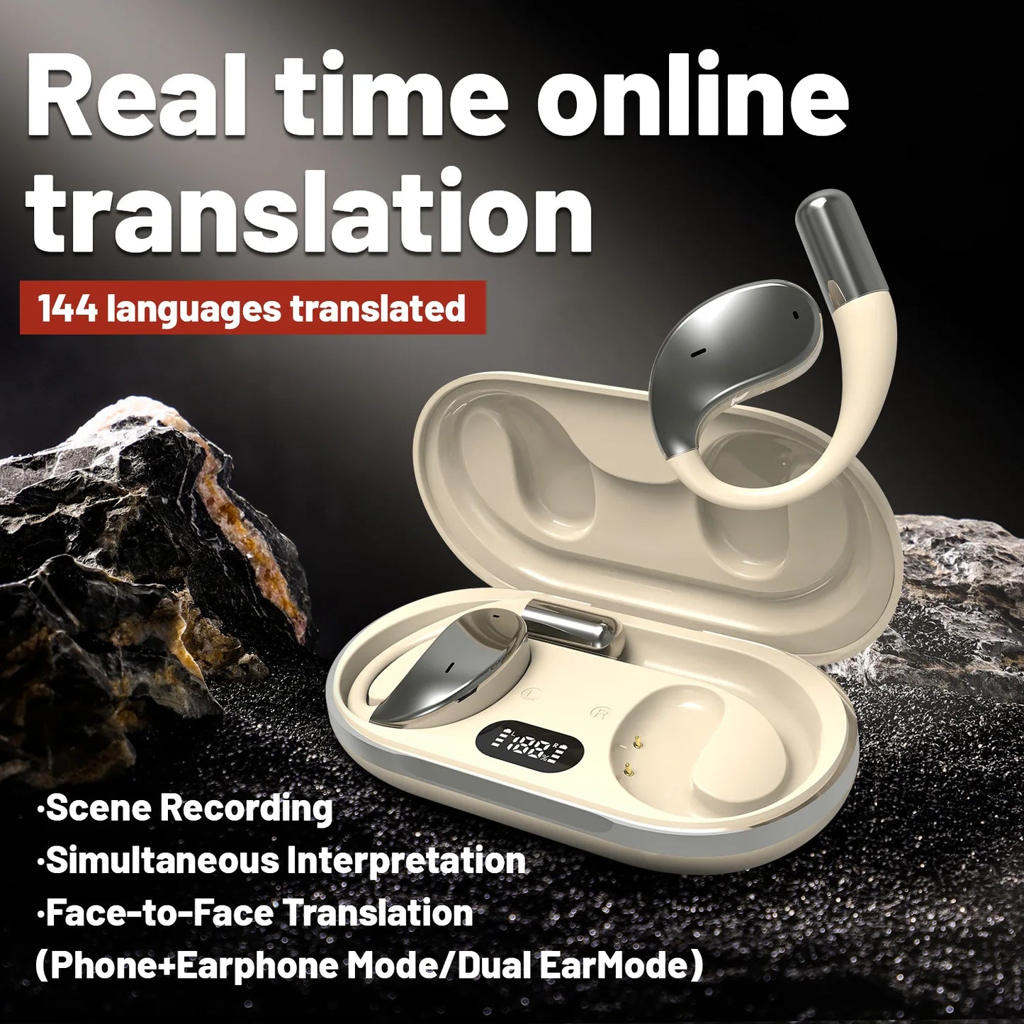 SHUKE Translate Wireless Earphones Real-Time 144 Language Translation