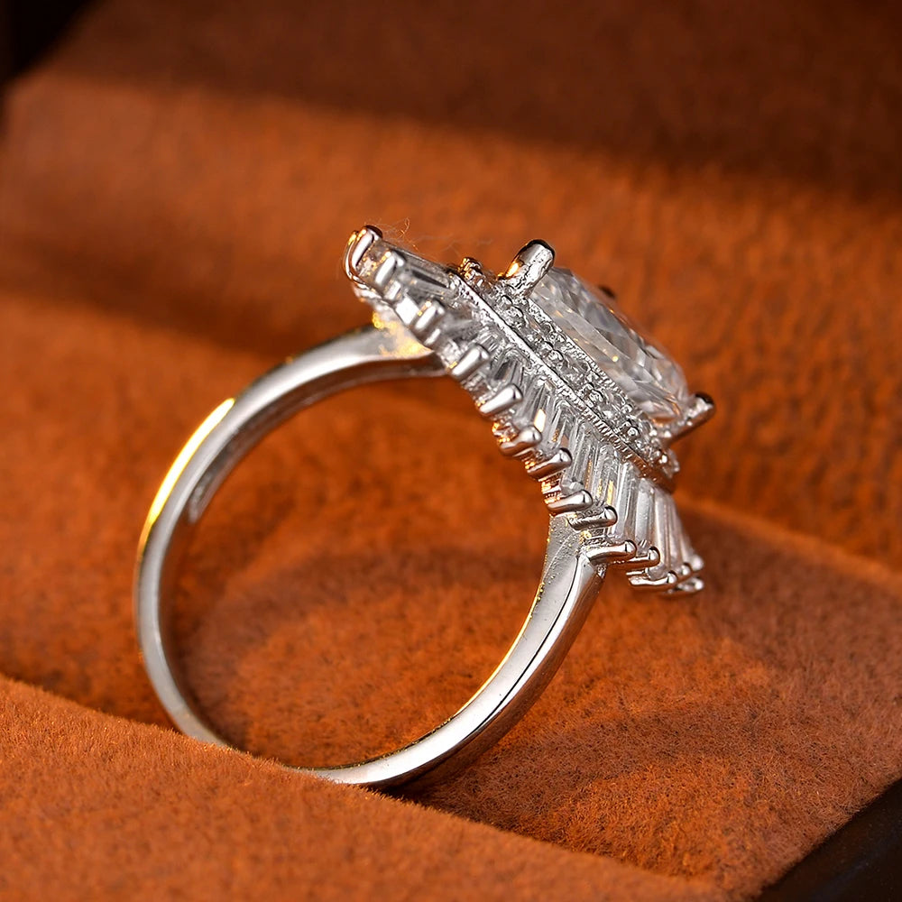 925 Sterling Silver Zircon Ring For Women Wedding Jewelry