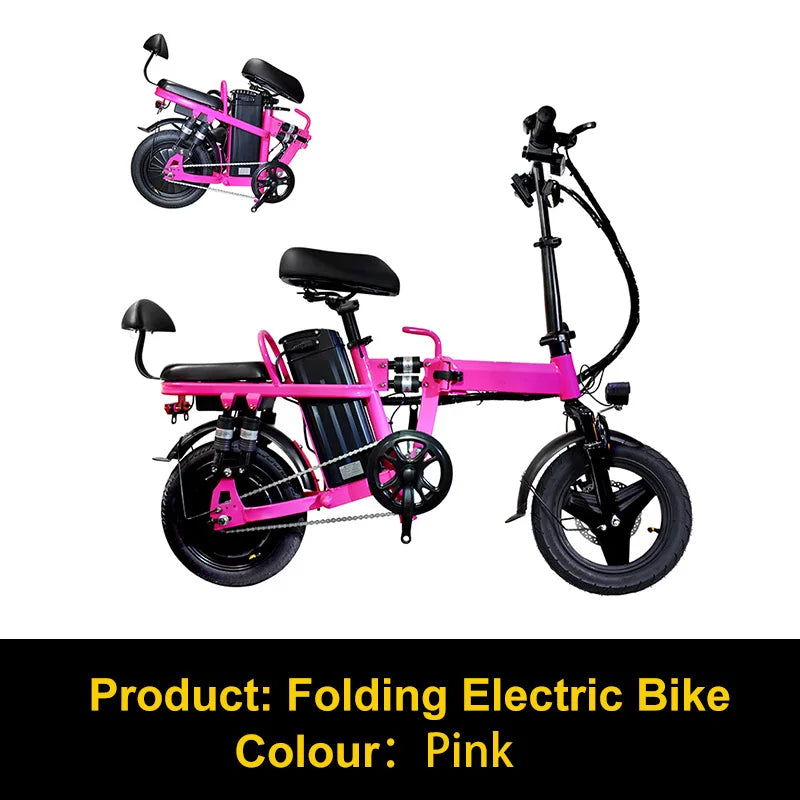 Folding Electric City Bike 48V 500W With Removable Lithium Battery Portable Foldable