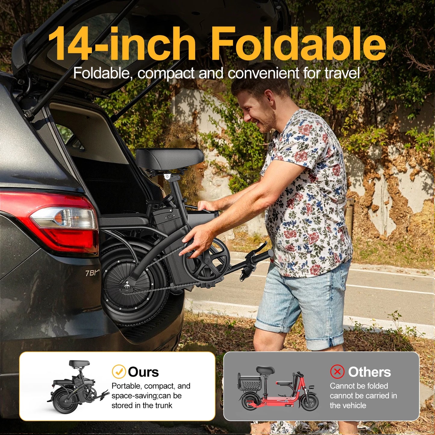 Origin Folding Electric Bike 500W Peak Motor 48V Lithium Battery