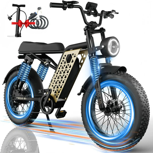 DDC SPORT Electric Fat Tire Bike For Adults 20 MPH