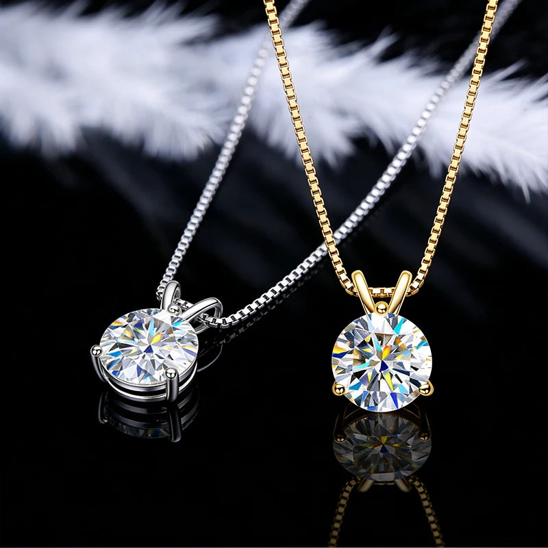 Oxtao Solitaire Moissanite Pendant Necklace For Women