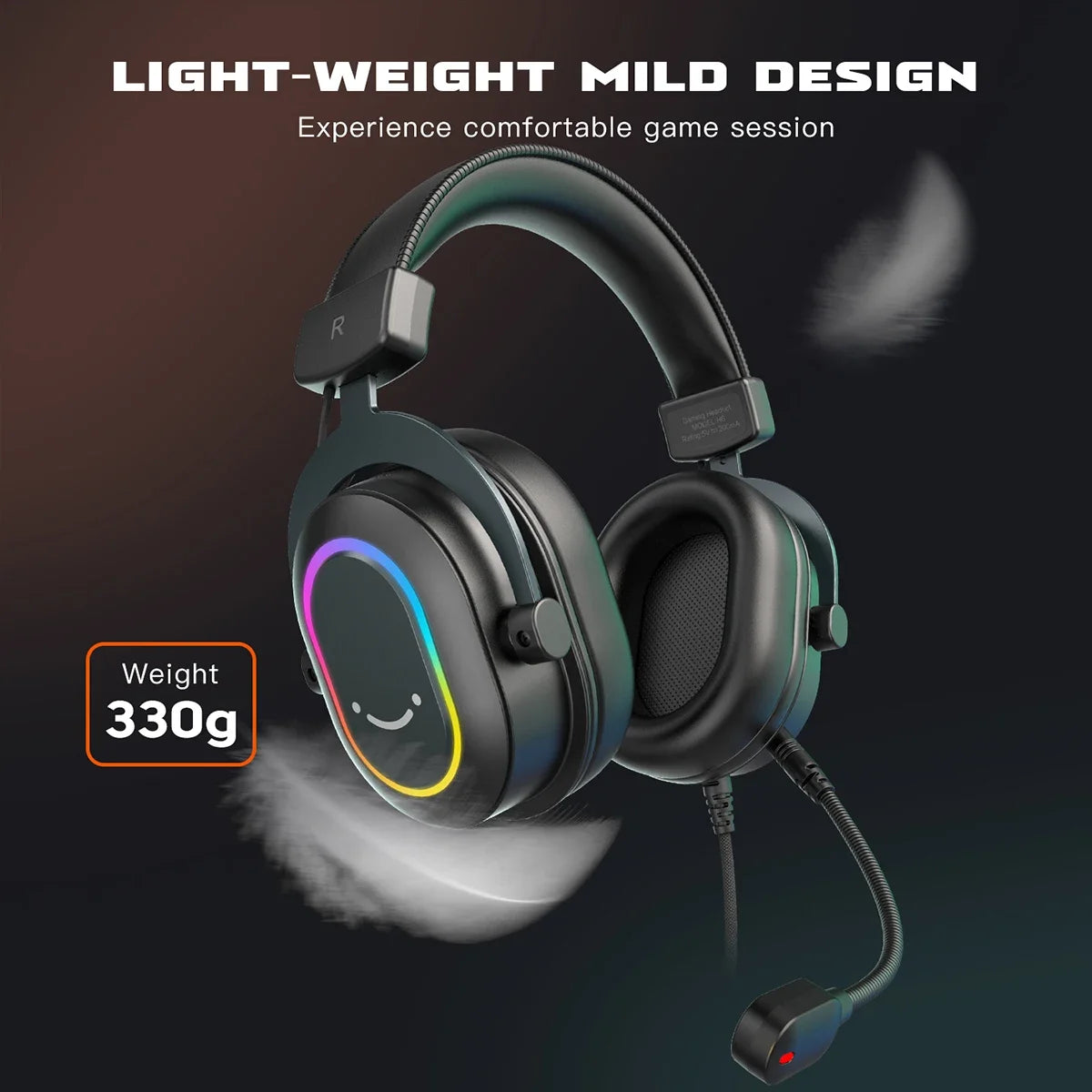 FIFINE Dynamic RGB Gaming Headset With Mic 7.1 Surround