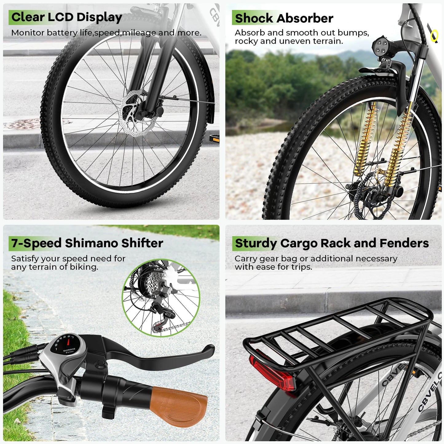 Aoango EK2 Step Thru Electric Bicycle 1000W Peak Motor