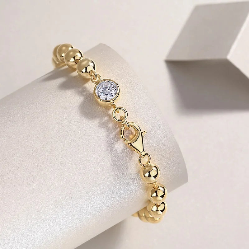 Jiuzuan Moissanite Bracelet S925 Silver 18K Gold Plated