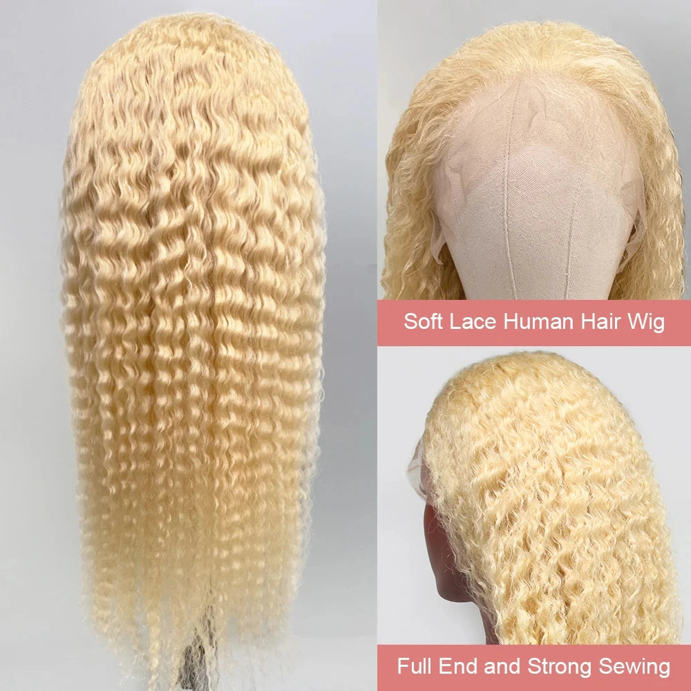 Nexora 613 Blonde Human Hair Wig Deep Wave Curly Wig 38 Inch Water Wave 13x6 Frontal Wig Hd Lace Brazilian Wigs Original