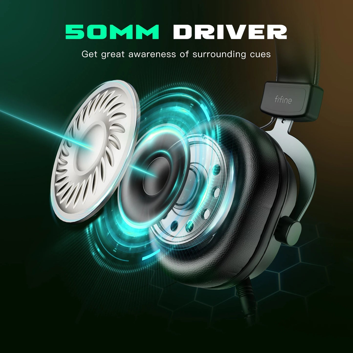 FIFINE Dynamic RGB Gaming Headset With Mic 7.1 Surround