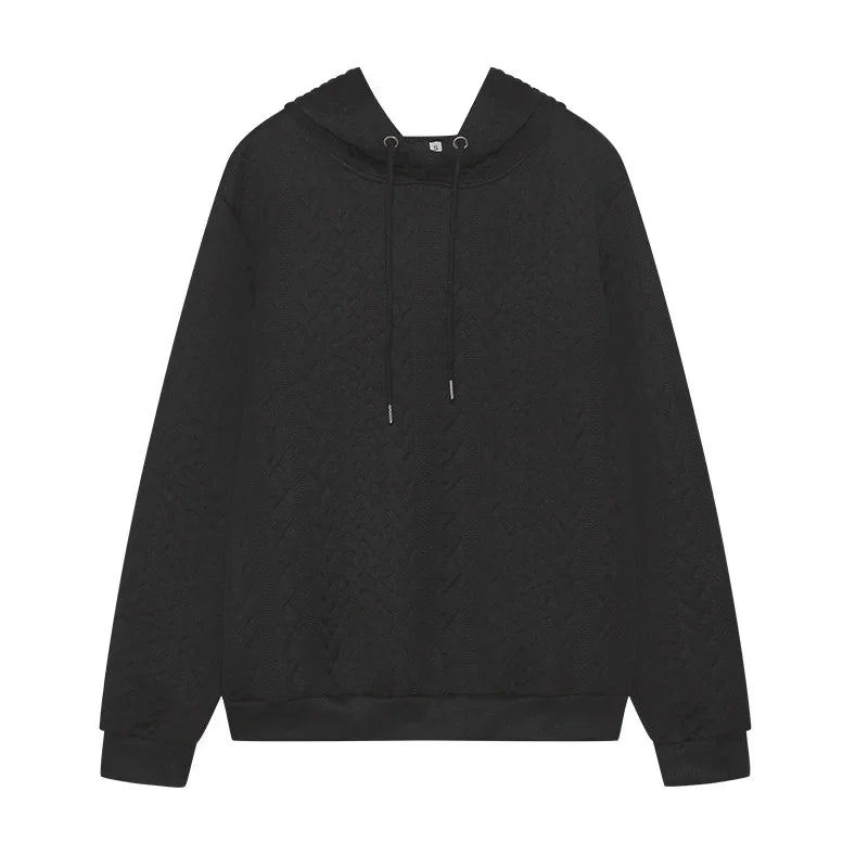 LISMCN PremiumQuality Solid Color Hooded Collar Oversized Long Sleeve KnitwearSweater