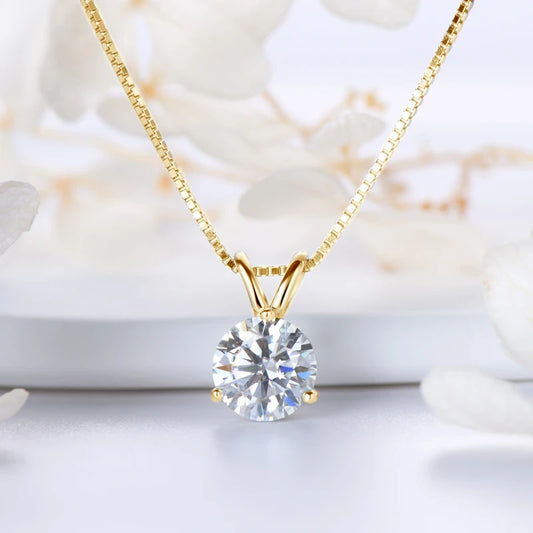 Oxtao Solitaire Moissanite Pendant Necklace For Women