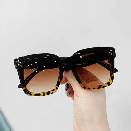 Oversized Square Sunglasses Woman Retro Black Driving Shades Eyewear Female Vintage Brand Designer Mirror Sun Glasses Oculos