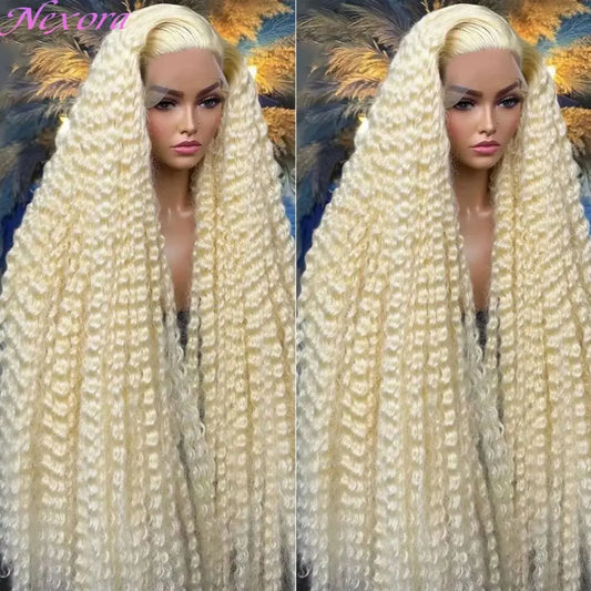Nexora 613 Blonde Human Hair Wig Deep Wave Curly Wig 38 Inch Water Wave 13x6 Frontal Wig Hd Lace Brazilian Wigs Original