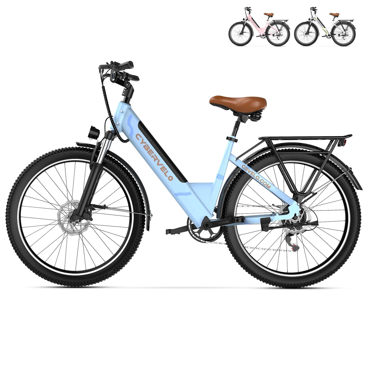 CYBERVELO Electric Bike 7 Speed With Removable Battery