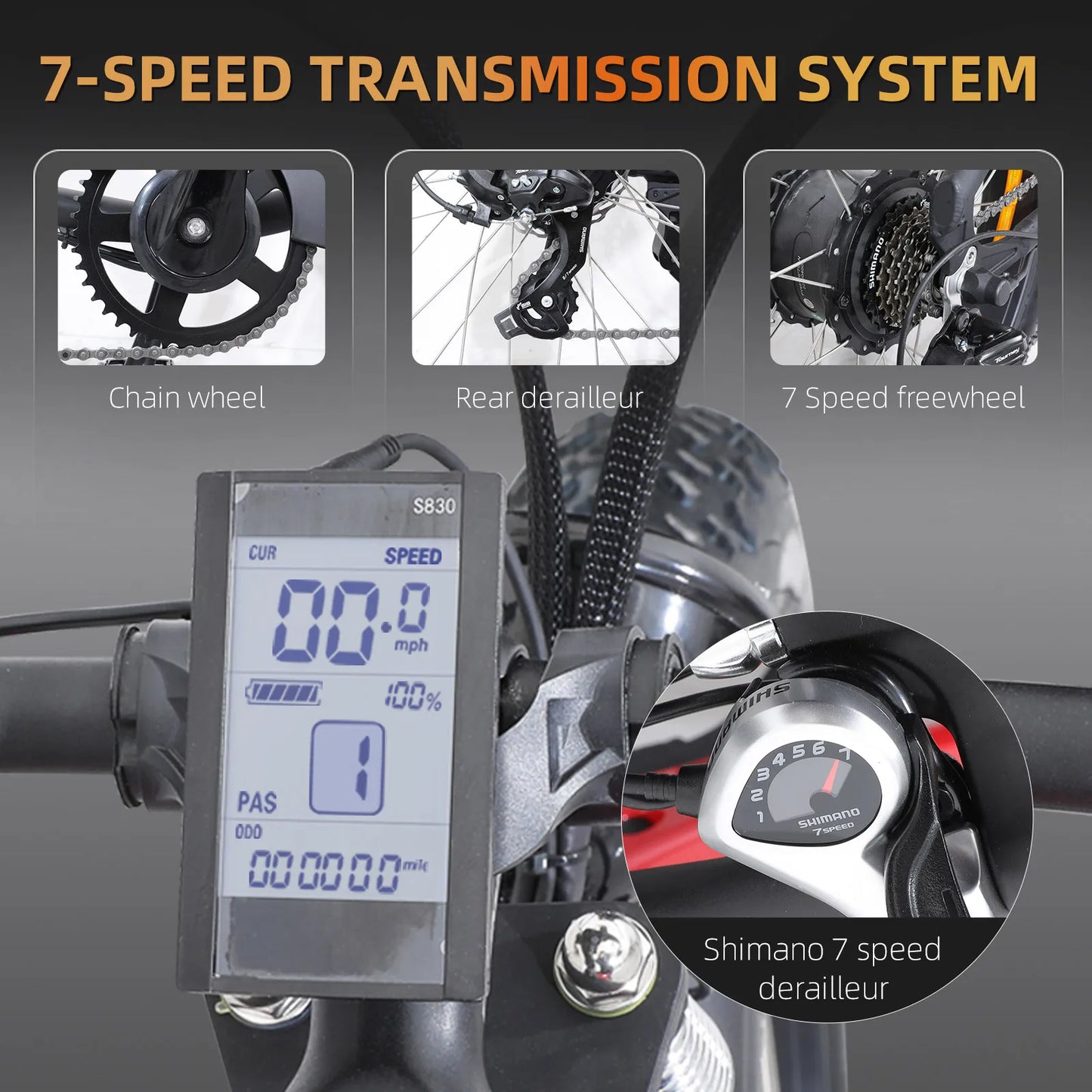 Xtion Electric Mountain Bike 750W Dual Suspension Fat Tire