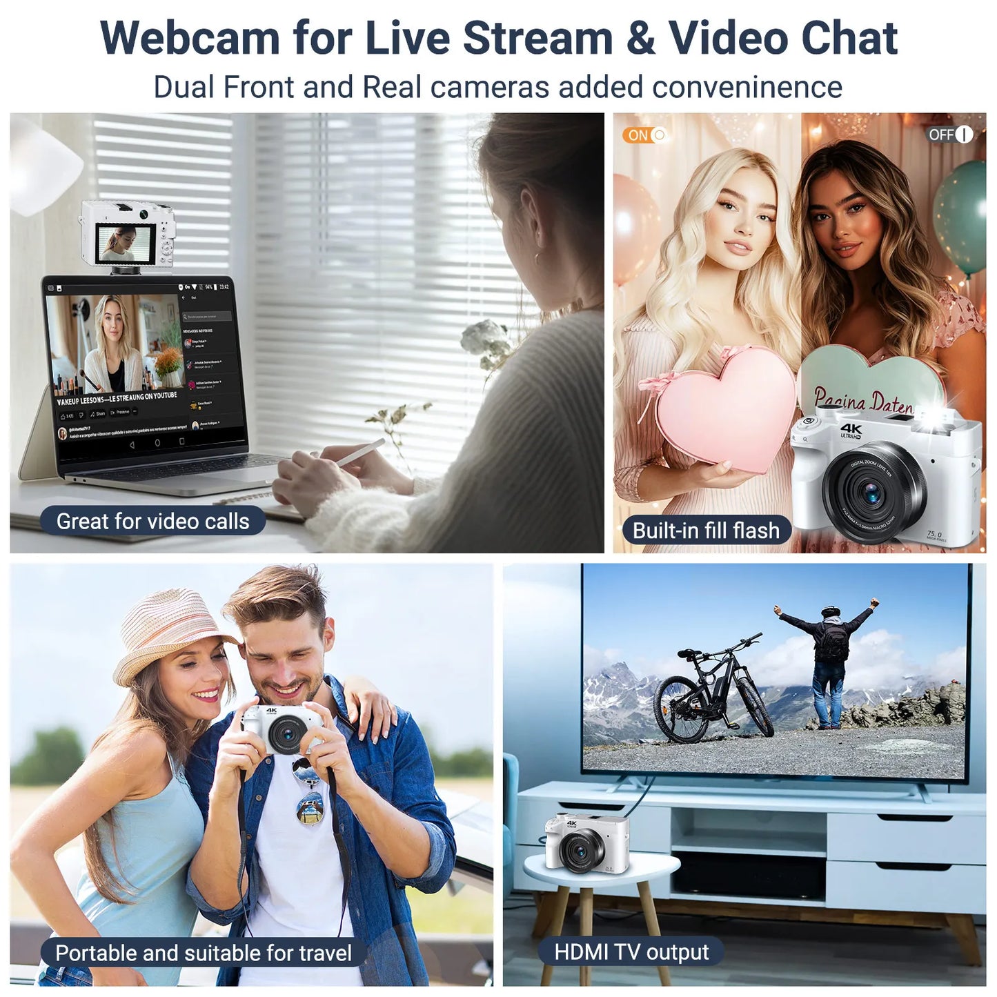 Gavonde 4K Digital Camera Autofocus And Anti Shake 18X Zoom