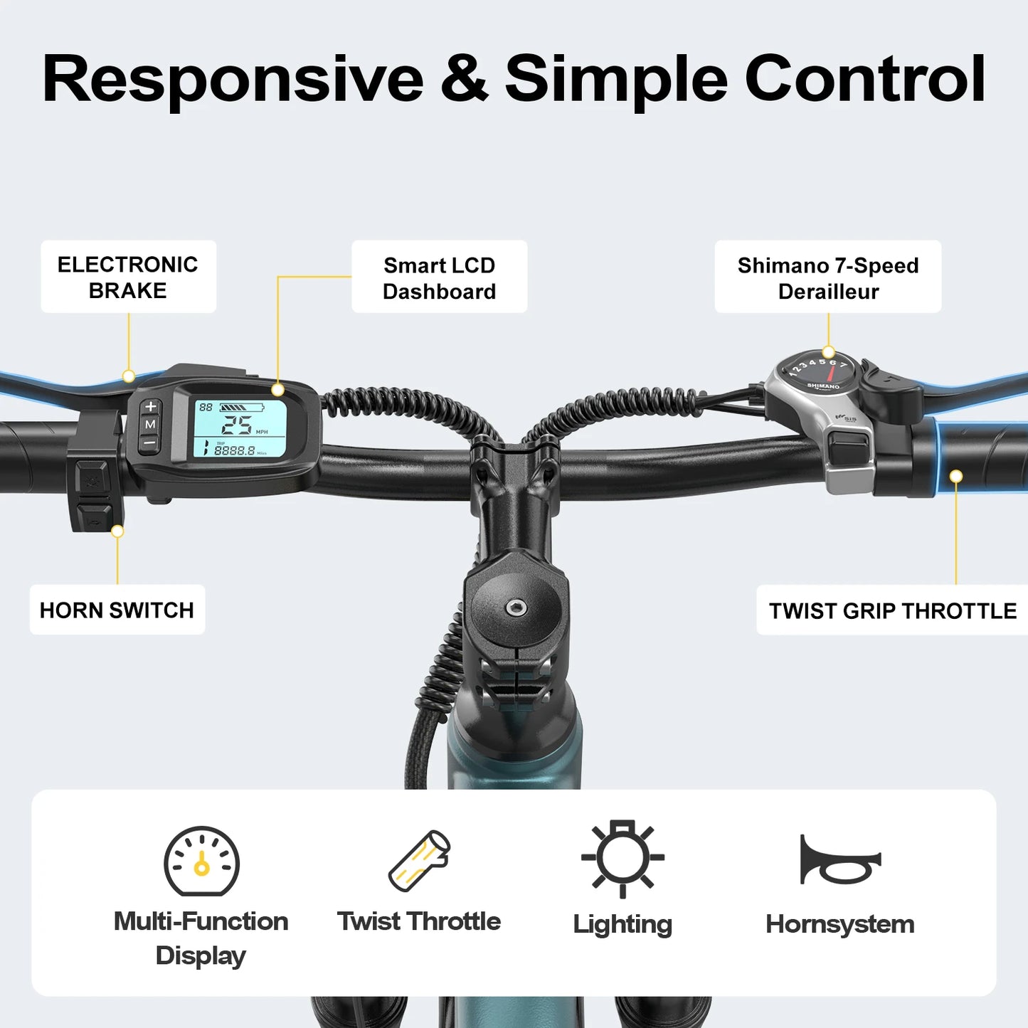 Origin 625W Peak Motor Electric Mountain E Bike For Adults