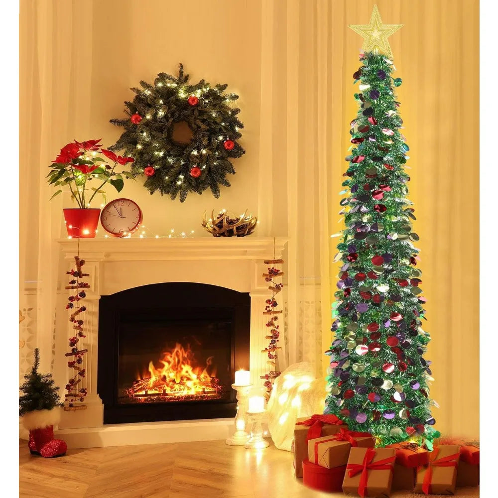 HMASYO Pop-Up Christmas Tree With 100 LED Lights And Remote