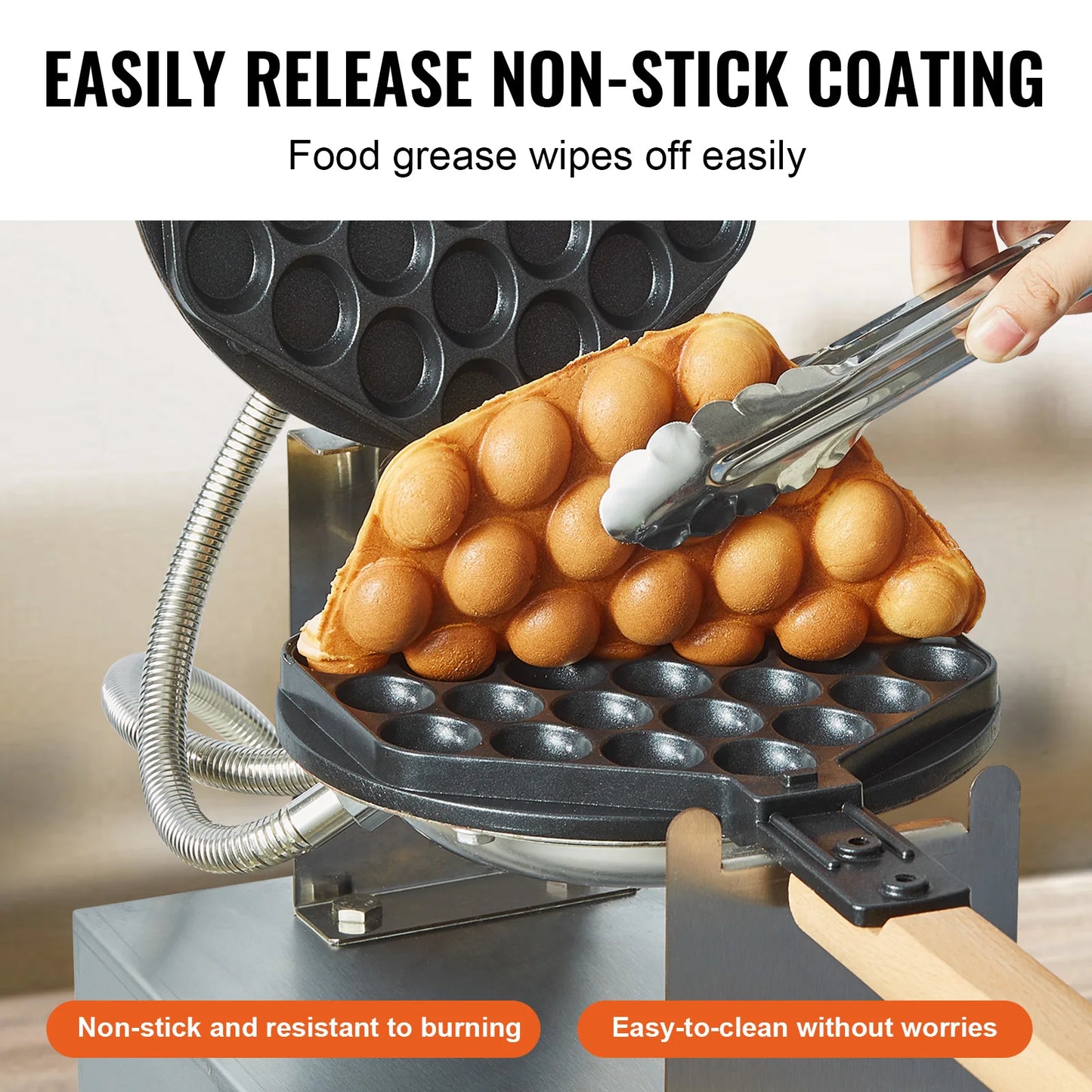VEVOR SucceBuy Commercial Egg Bubble Waffle Maker 1400W Nonstick
