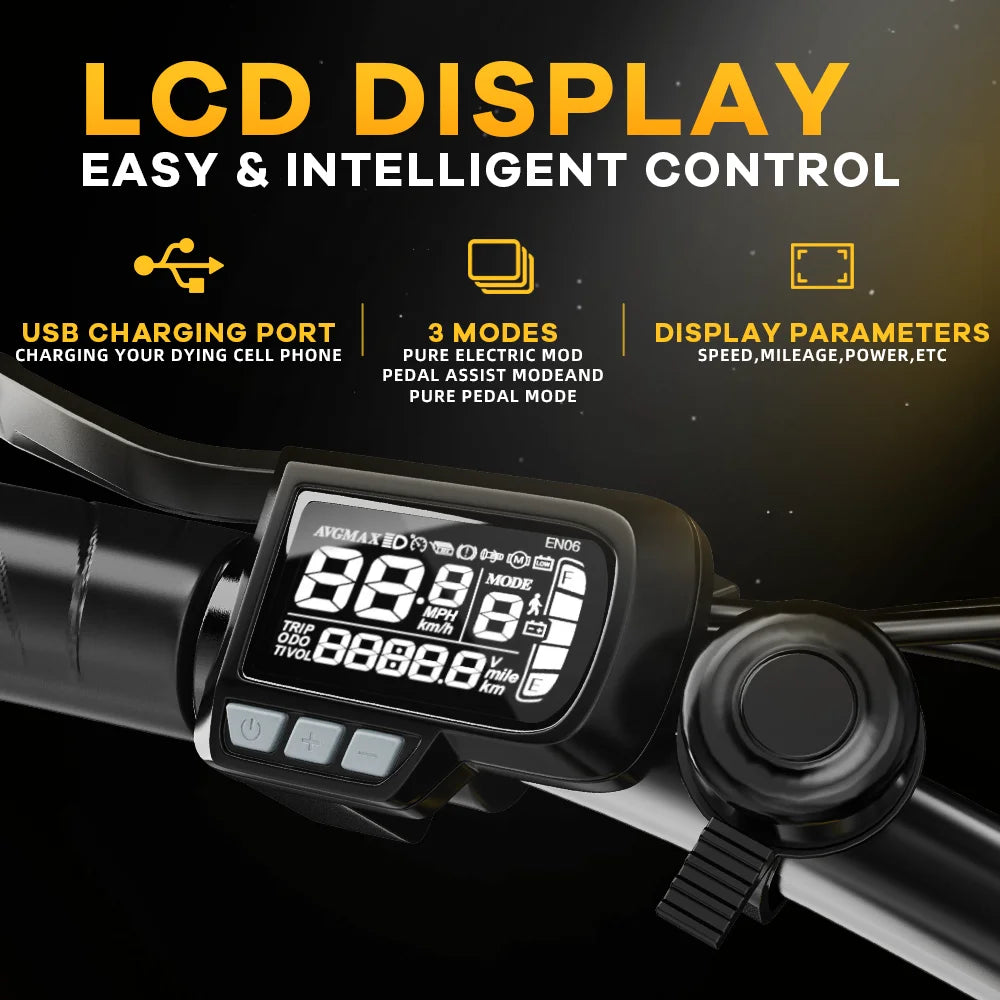 CYBERVELO 1000W Folding Electric Bike with Removable Battery