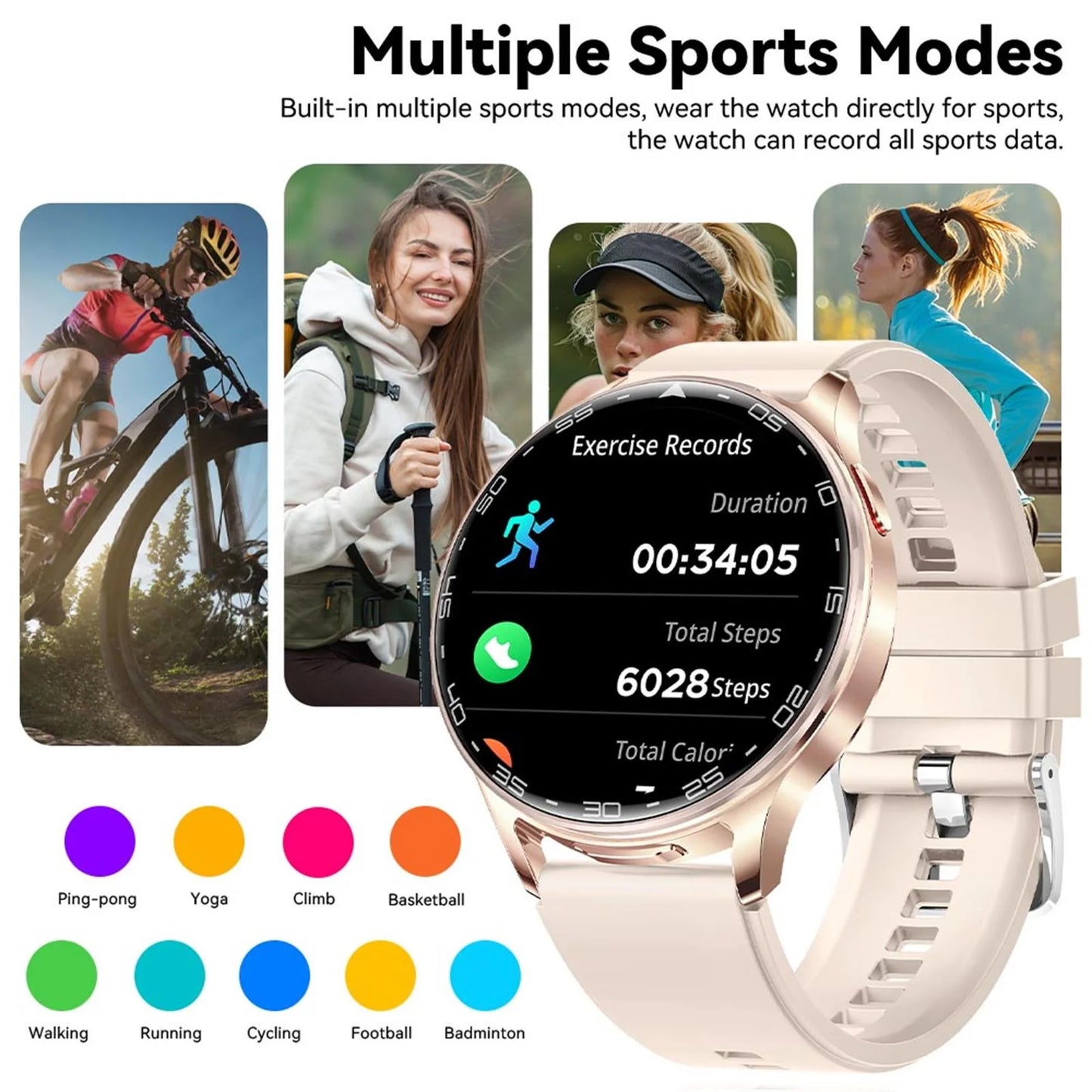 EIGIIS Smartwatch With Earbuds Fitness Tracker 2-In-1 Waterproof