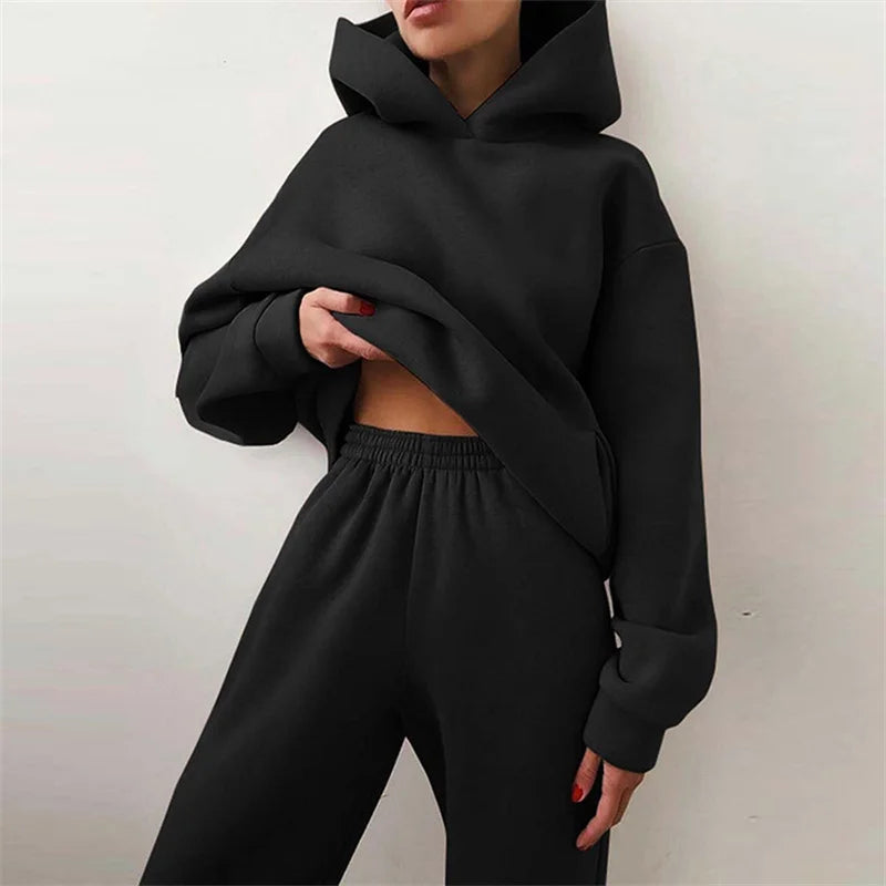 Womens Tracksuit Set Autumn Hoodie Sweatpants
