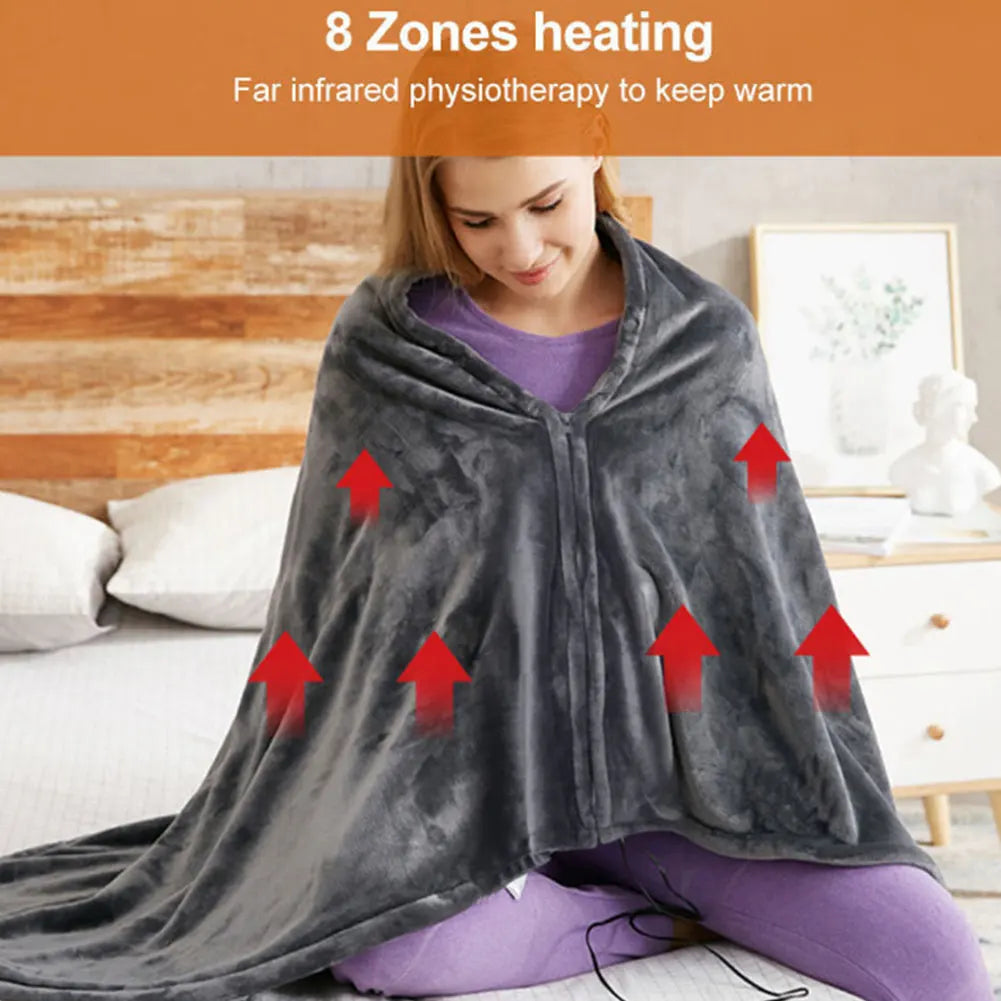 USB Electric Heated Blanket With 3 Heating Levels Fleece