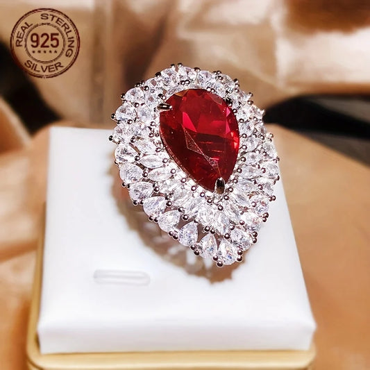 WPOOCC 925 Silver Ring For Women Zircon Fashion Jewelry Gift