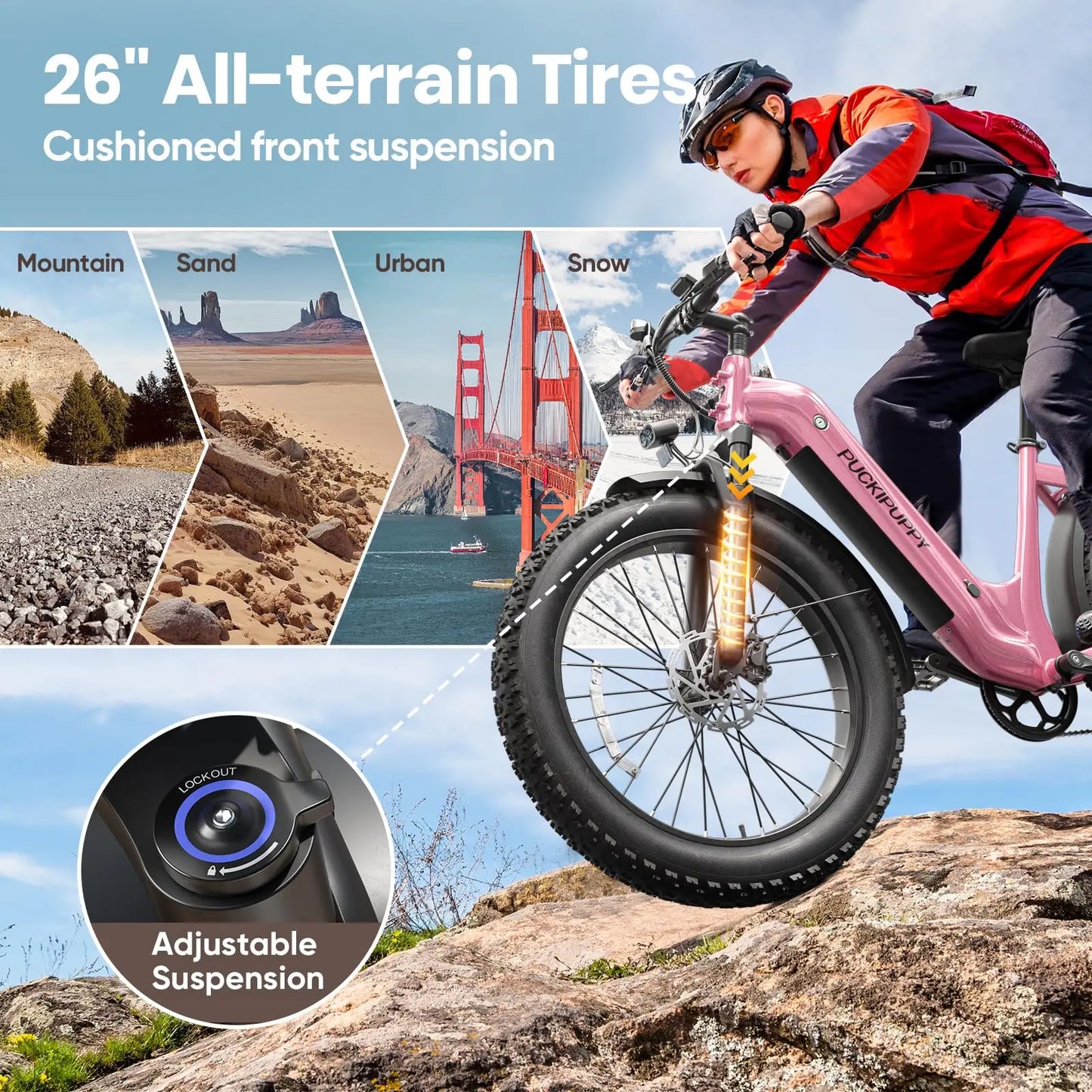 PUCKIPUPPY Beagle ST Electric Bike for Adults Fat Tire Ebike