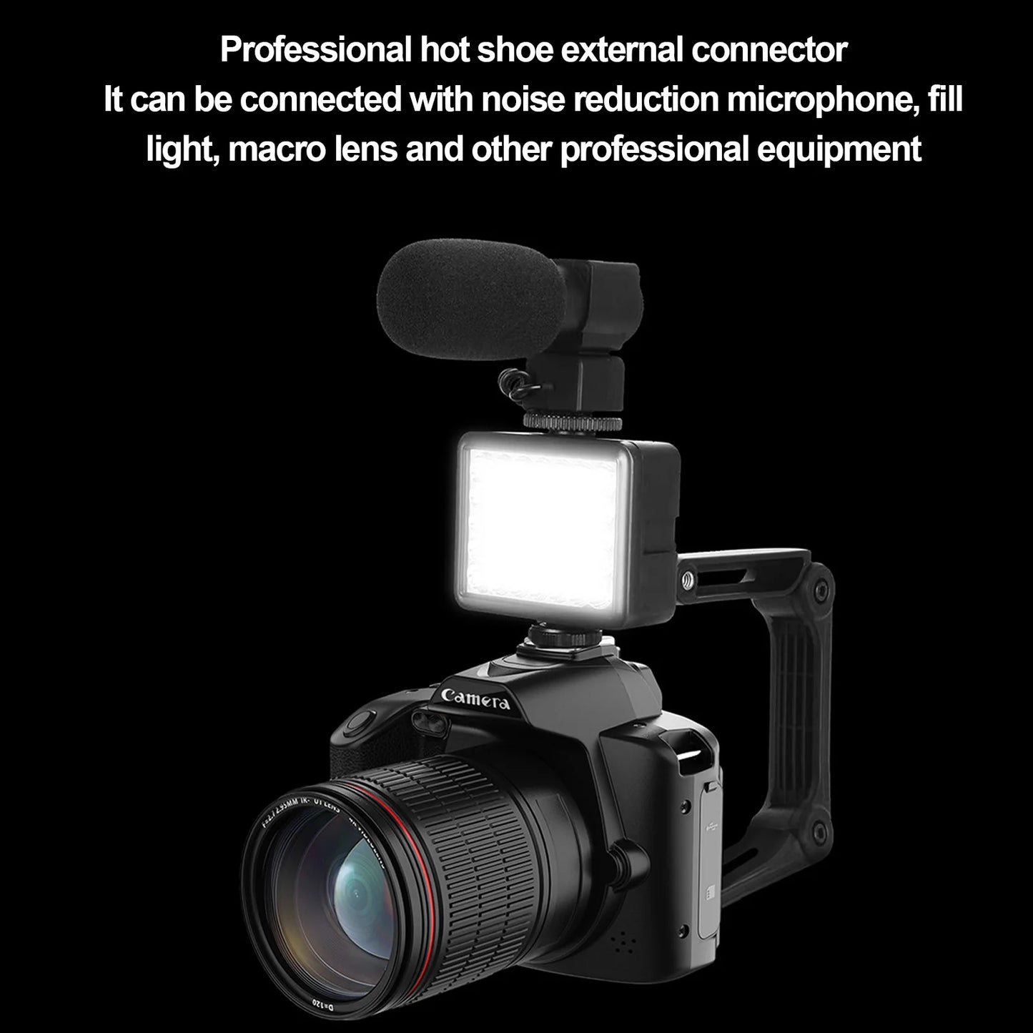Digital Camera 3 Inch IPS Screen 4K Dual Cameras Camcorder