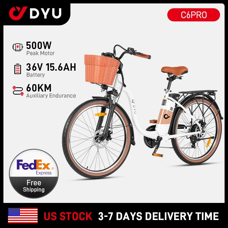 DYU C6pro Electric Bicycle 36V Battery City Bike