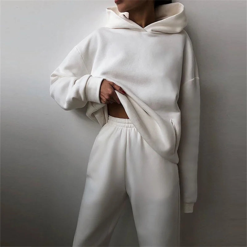 Womens Tracksuit Set Autumn Hoodie Sweatpants