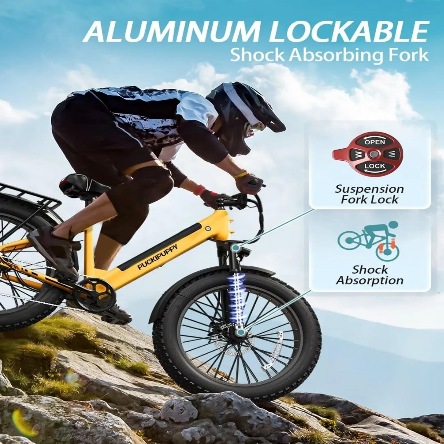 PUCKIPUPPY Samoyed Electric Bike 960W Peak 28MPH Commuter