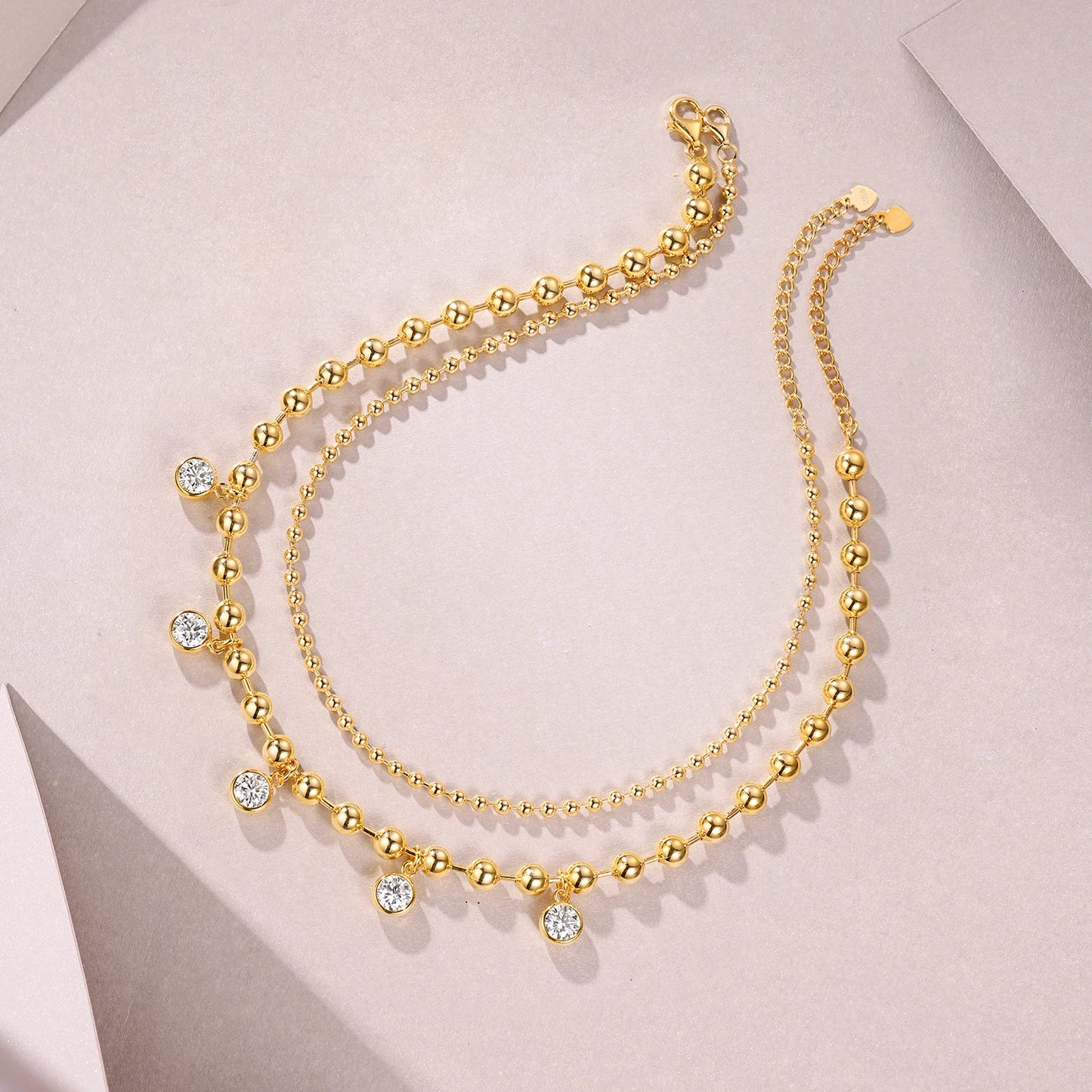 JIUZUAN Moissanite Necklace And Earrings Set 925 Silver