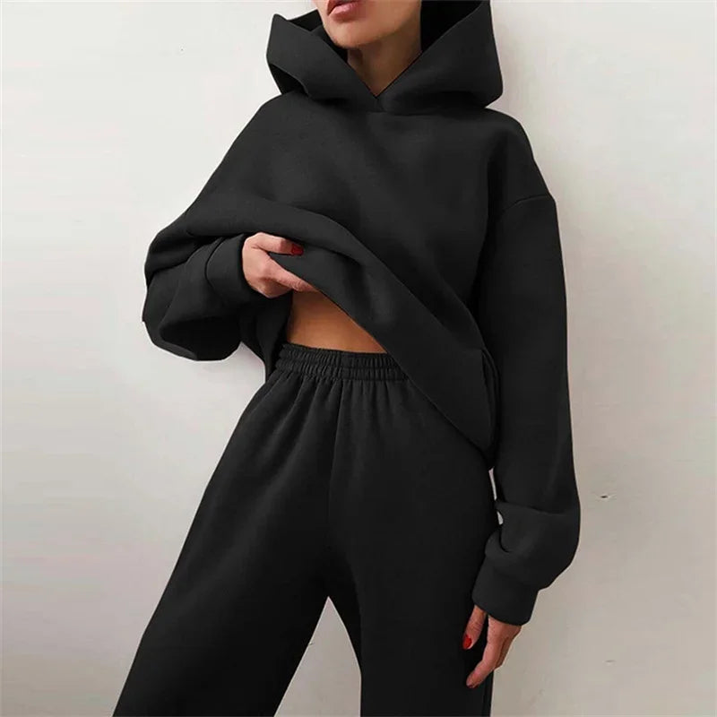 Womens Tracksuit Set Autumn Hoodie Sweatpants