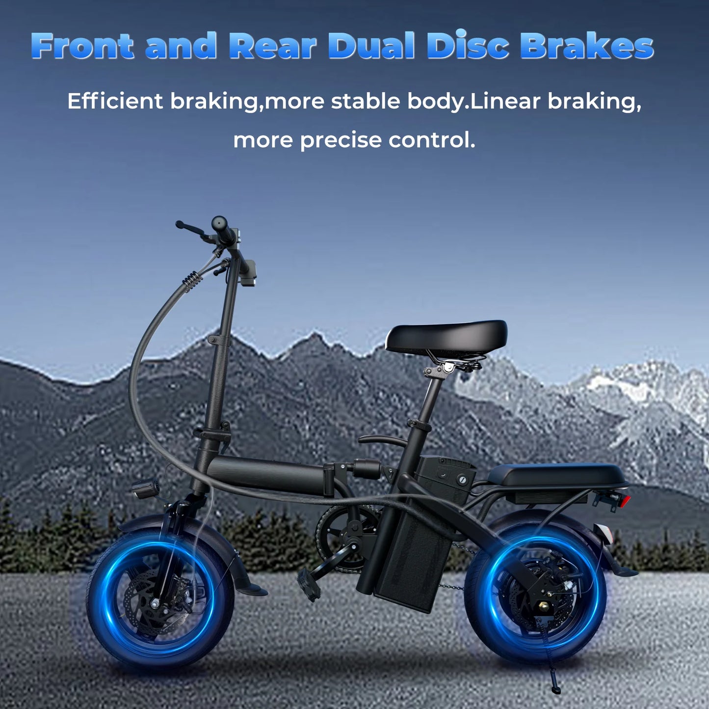 LELEKUAI 500W Folding Electric Bike 20 MPH 48V Battery